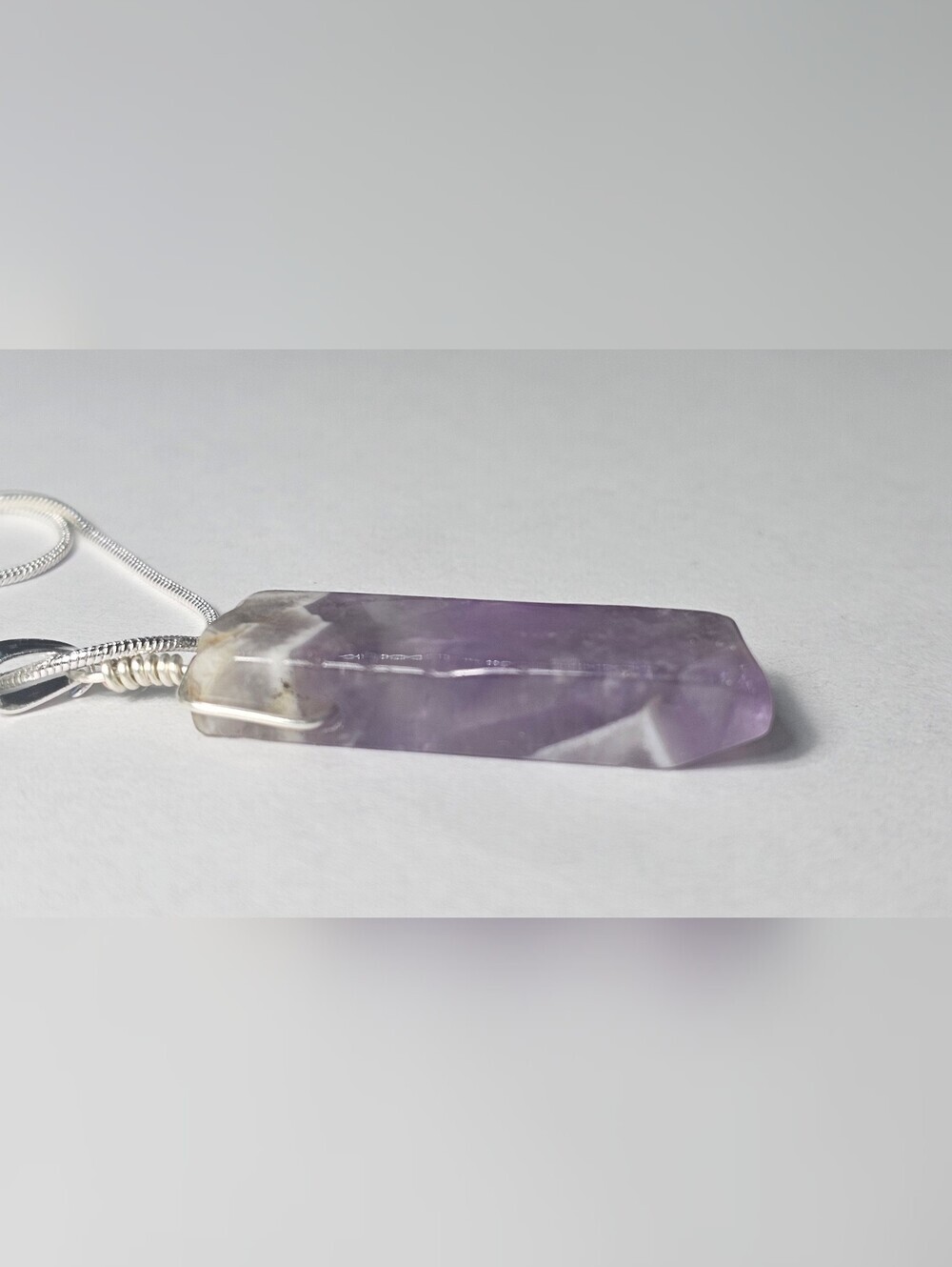 Amethyst Point Pendant Necklace - Purple - Picture 6 of 6